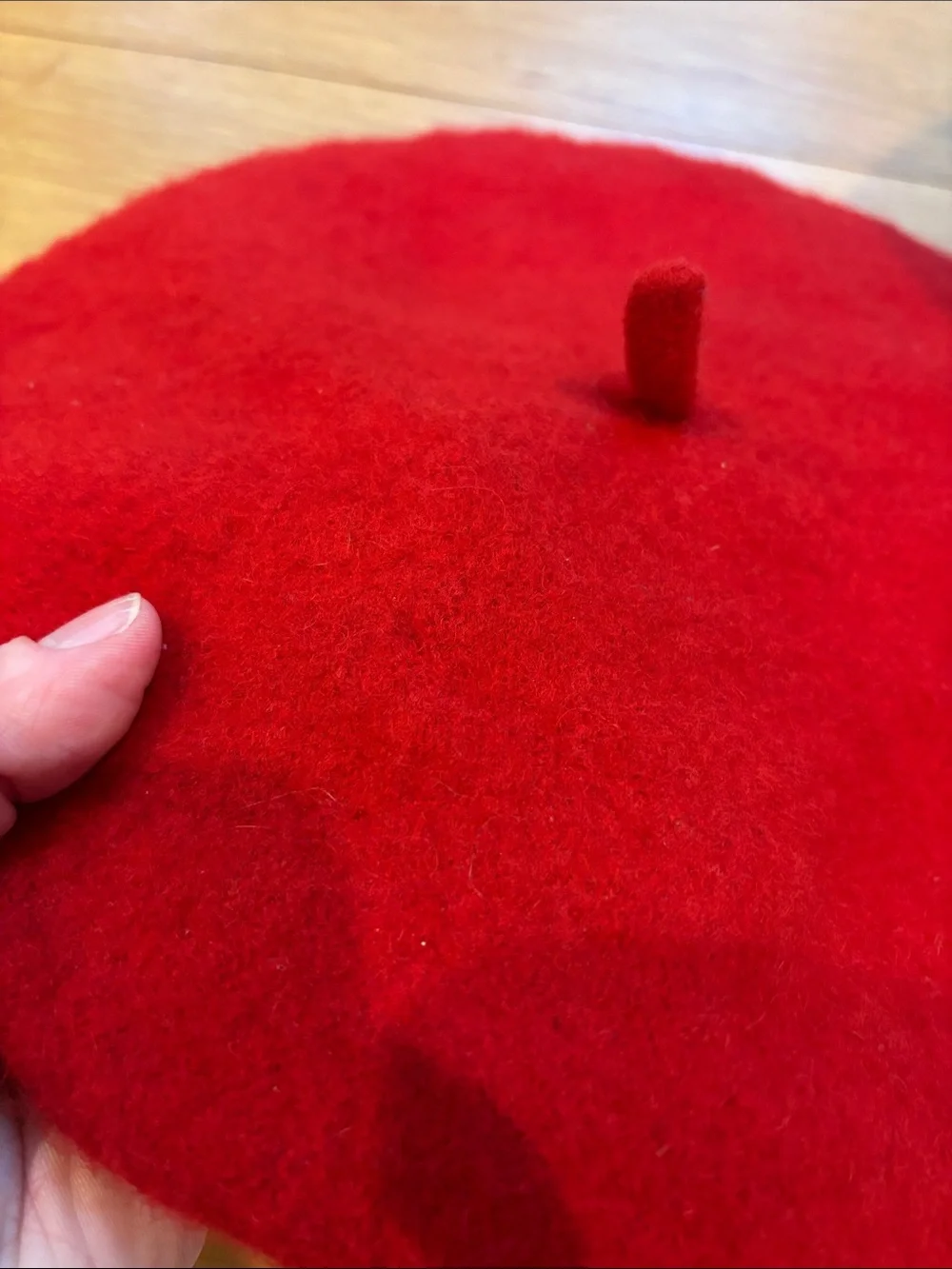 Vtg Rand Shoppe Red Beret 100% Wool OS